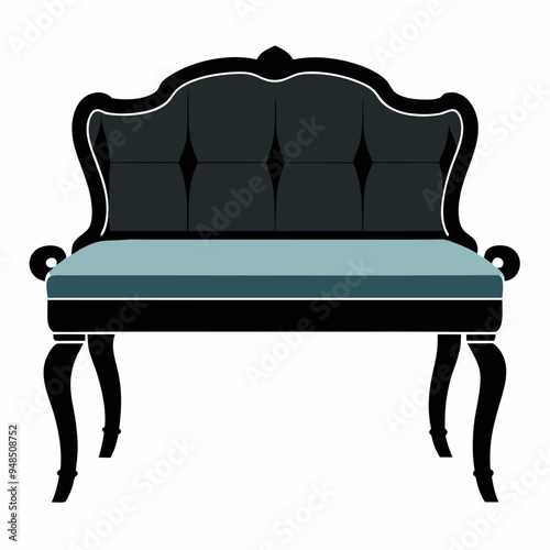 Upholstered bench Black silhouette