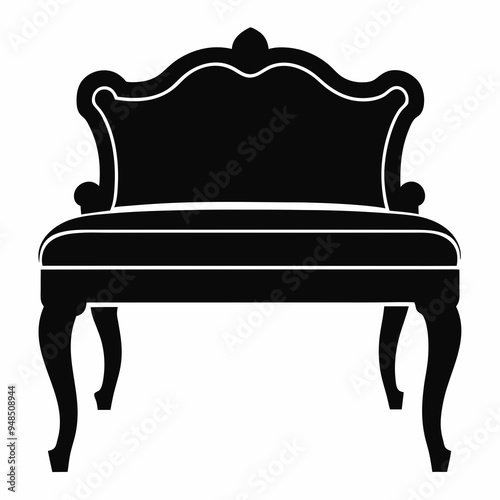 Upholstered bench Black silhouette