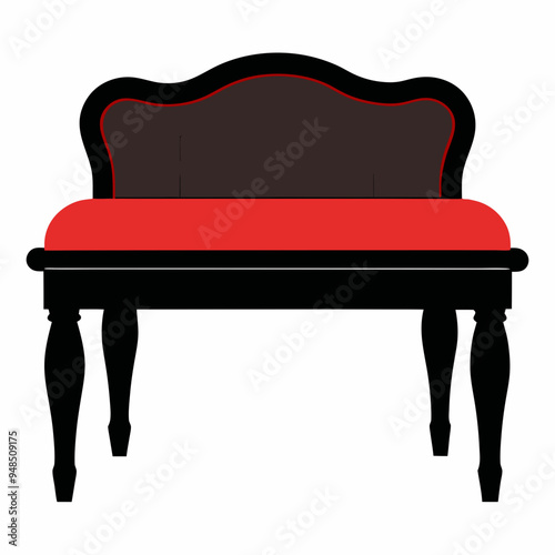 Upholstered bench Black silhouette