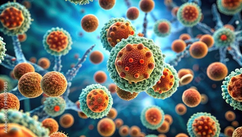 Microscopic view of Candida albicans fungal cells, a common opportunistic pathogen causing infections in individuals with compromised immune systems, particularly in Hospitals and ICU settings.