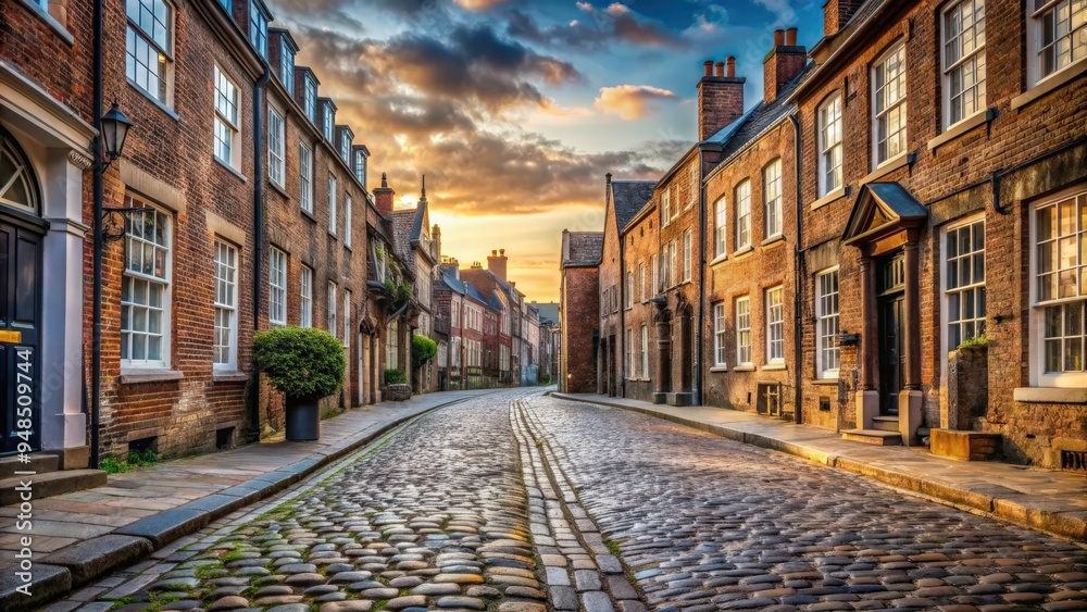 A cobblestone street lined with historic buildings , historic, old, vintage, cobblestone, architecture, alleyway, urban A cobblestone street lined with historic buildings , historic, old, vintage, cobblestone, architecture, alleyway, urban