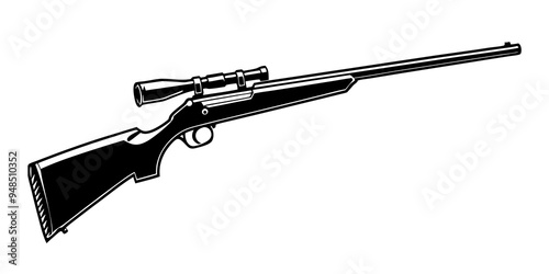 Howa 1500 rifle silhouette vector illustration