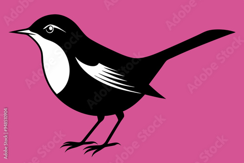  Chestnut sided warbler bird silhouette black vector art illustration  photo