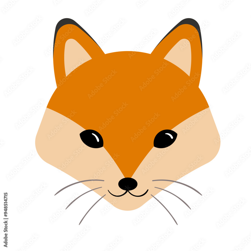 Obraz premium Animal Baby Face Elements Fox