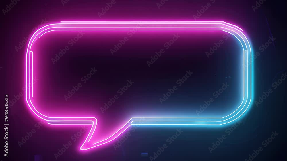 a vibrant neon speech bubble, blending pink and blue hues. Its luminous glow evokes a contemporary, digital vibe, perfect for modern communication. a vibrant neon speech bubble, blending pink and blue hues. Its luminous glow evokes a contemporary, digital vibe, perfect for modern communication.