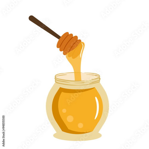 Honey Pot Elements Honey in Jar