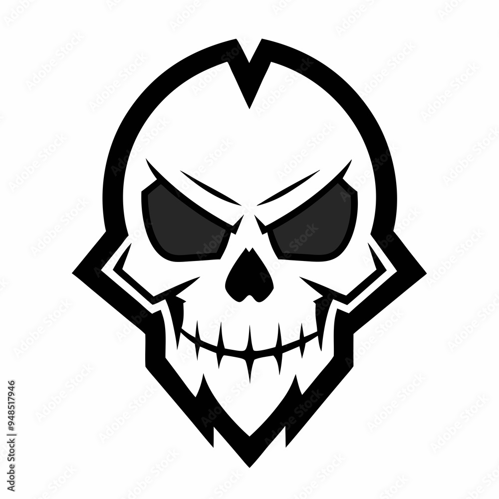Skull Logo Vector Art on White Background