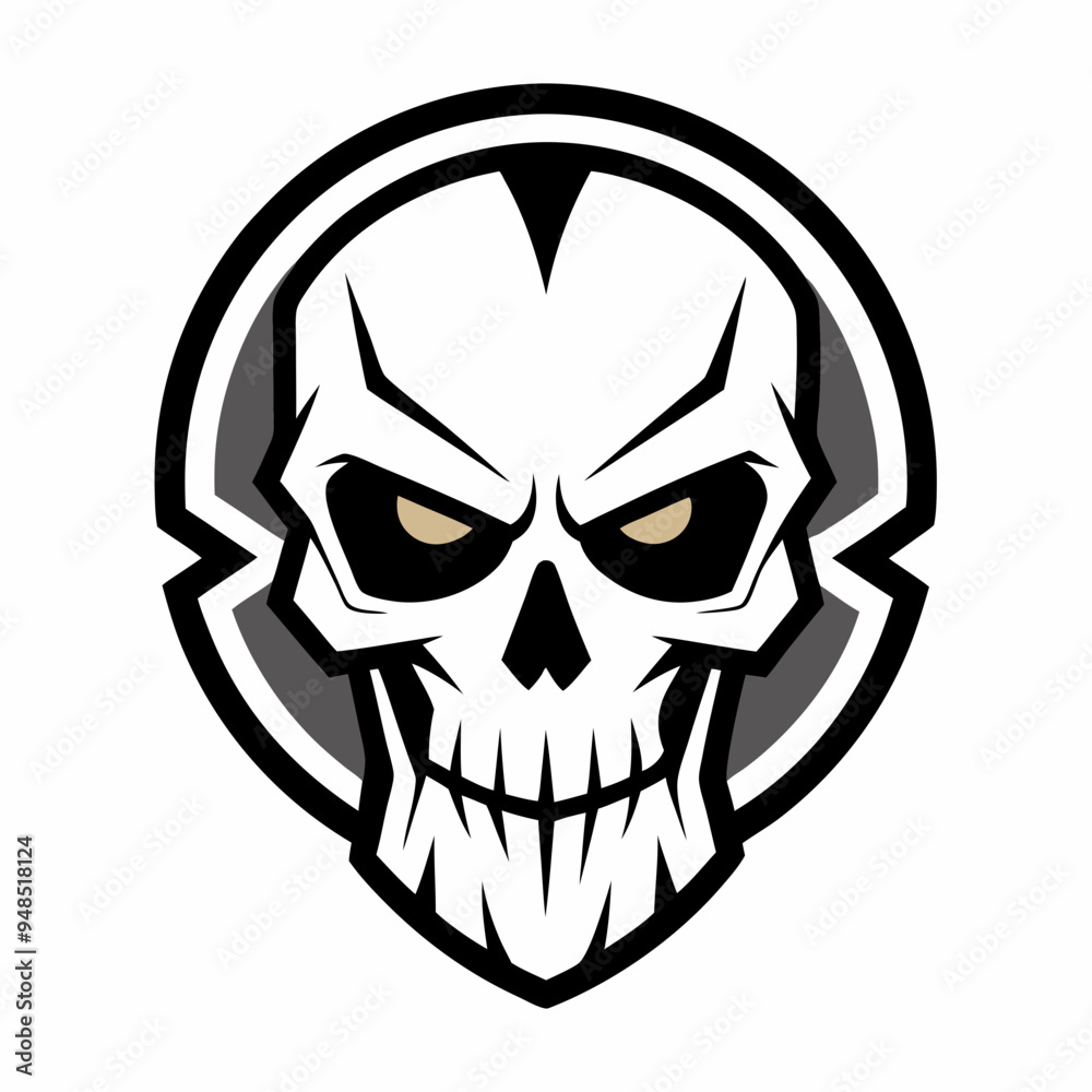 Skull Logo Vector Art on White Background