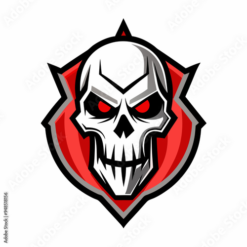 Skull Logo Vector Art on White Background