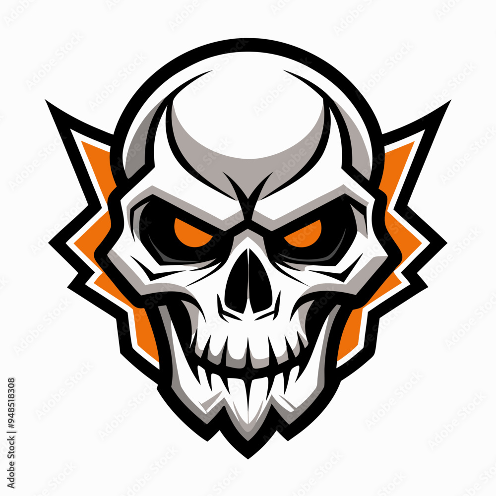 Skull Logo Vector Art on White Background