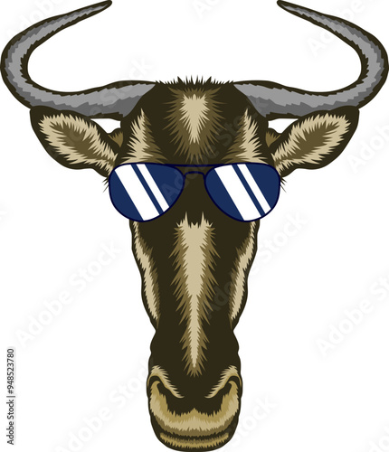 Wildebeest Face Aviator Sunglasses