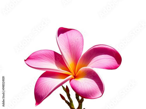 pink frangipani isolated on a white background. flower for spa photo