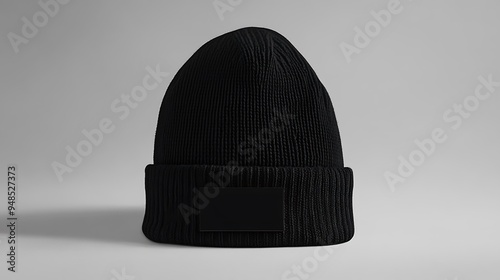 Beanie Hat with Black Label Mockup for Branding Design