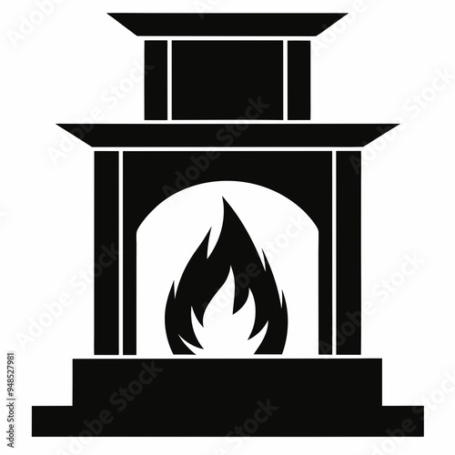 Fireplace Black silhouette