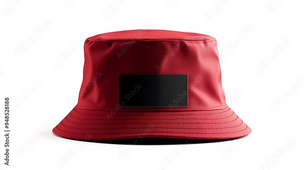 Customizable Bucket Hat Mockup with Black Label for Branding Customizable Bucket Hat Mockup with Black Label for Branding