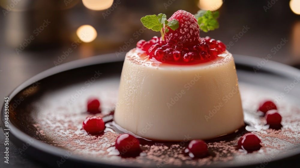 Delicious dessert with berries and cream.