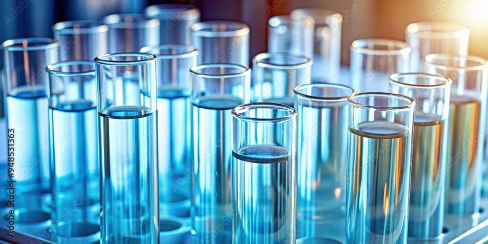 Close-up of analysis test-tubes in a laboratory setting, chemistry, science, research, experiment, microscope Close-up of analysis test-tubes in a laboratory setting, chemistry, science, research, experiment, microscope