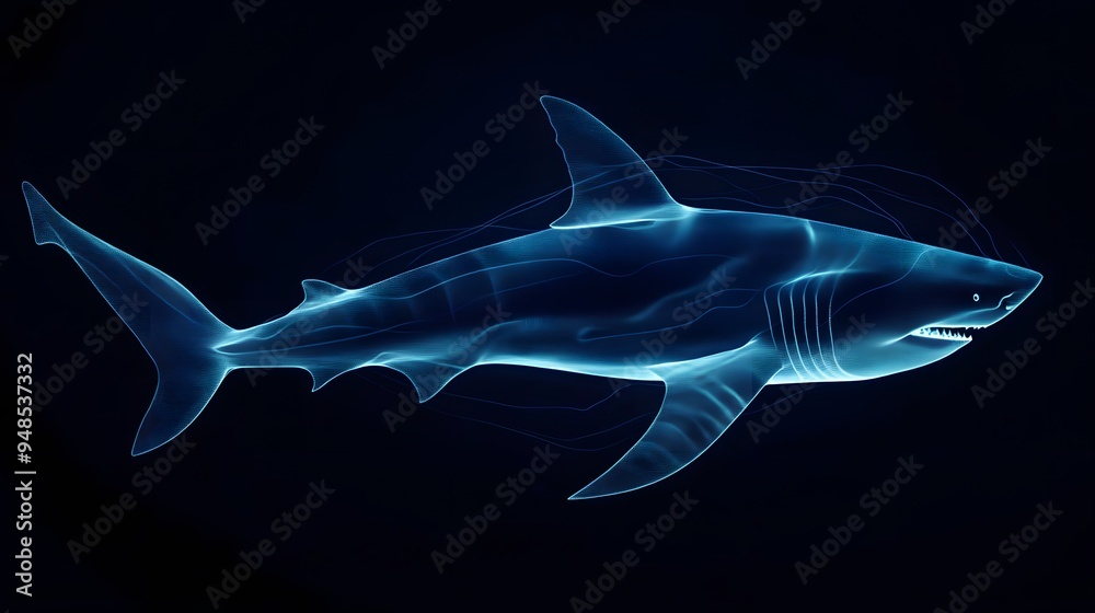 Fototapeta premium shark interactive elements