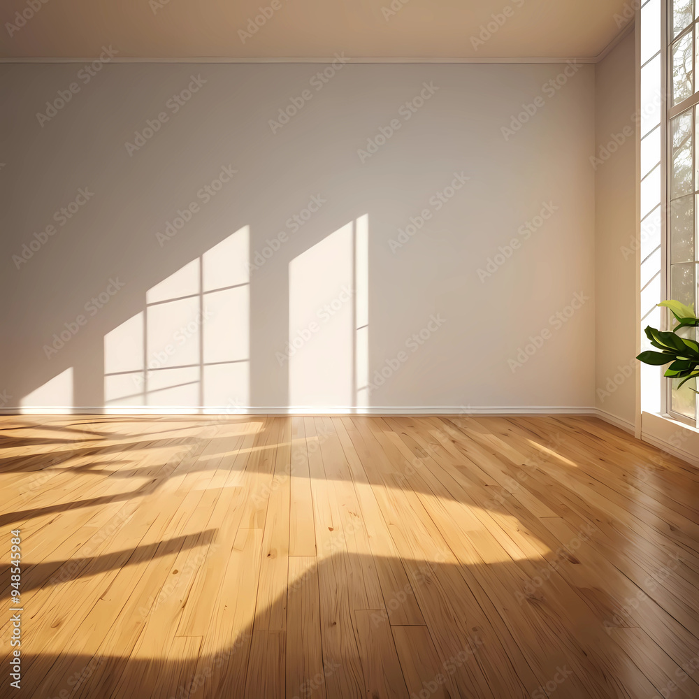 Room interior empty space background mock up, sunlight and shadows room walls, cozy summer warm room with sunlight and leafs shadows and wooden blank parquet floor Room interior empty space background mock up, sunlight and shadows room walls, cozy summer warm room with sunlight and leafs shadows and wooden blank parquet floor