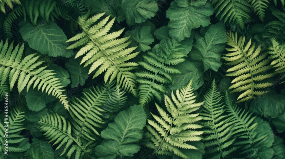 Detailed fern leaves forming a natural background, emphasizing the beauty and intricacy of botanical elements Detailed fern leaves forming a natural background, emphasizing the beauty and intricacy of botanical elements