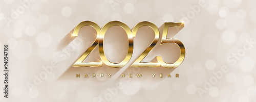 Canvastavla 2025 Happy New Year Greeting Card Illustration