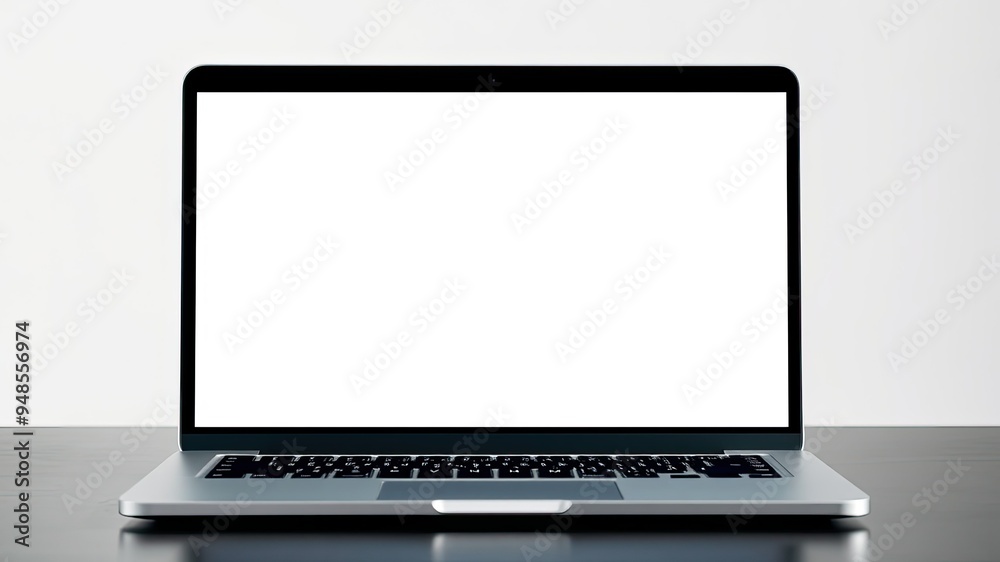 laptop on a table white screen isolated background laptop on a table white screen isolated background