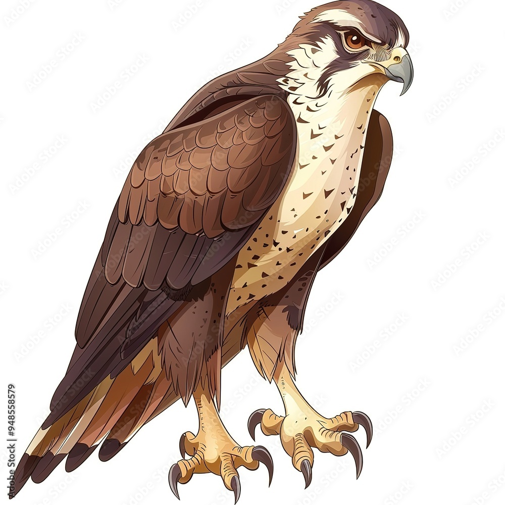 Fototapeta premium Falcon Sound element animal cartoon isolated whitebackground 16:9