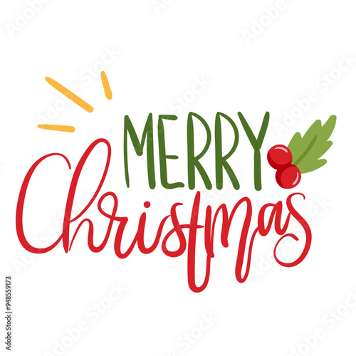 Christmas Elements Merry Christmas Lettering