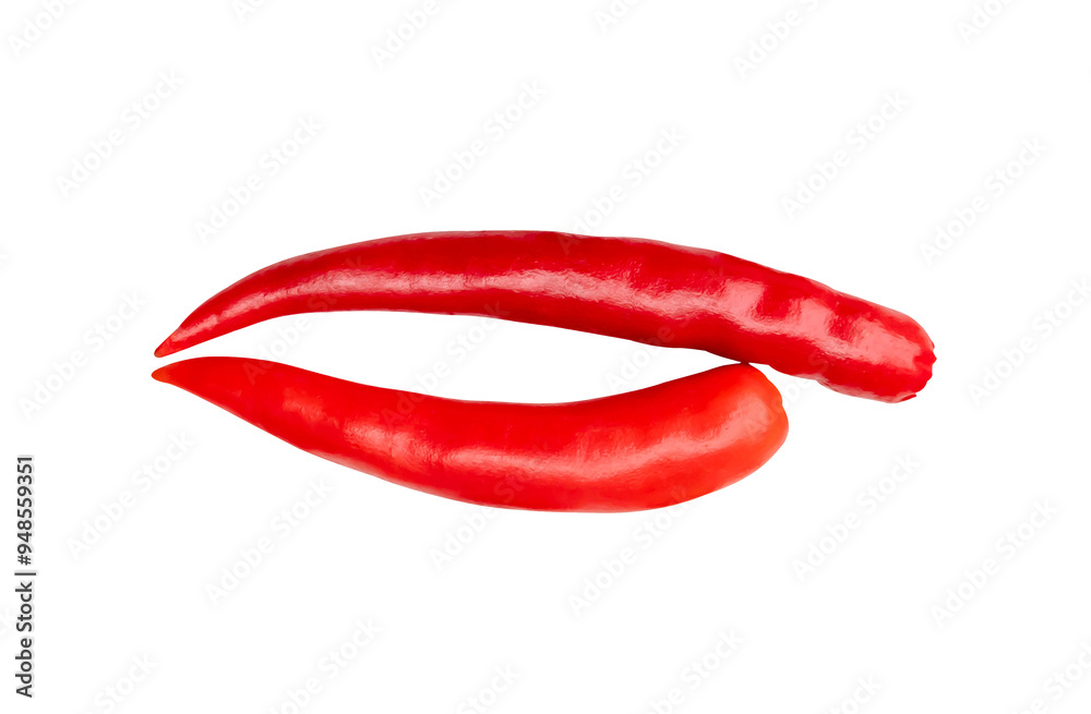 Top view of red chili peppers or cayenne pepper isolated with clipping path in png file format Top view of red chili peppers or cayenne pepper isolated with clipping path in png file format