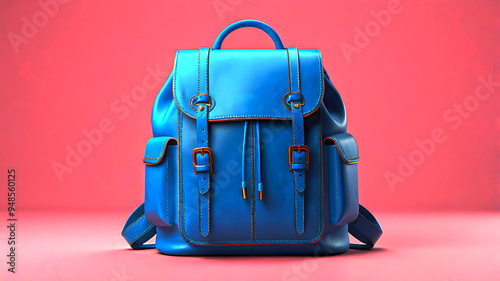 A school bag with a sleek, high-tech design, with a colorful, nostalgic feel.