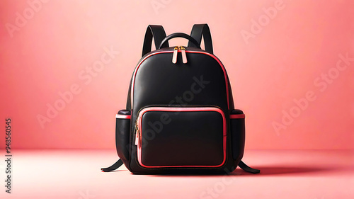 A school bag with a sleek, high-tech design, with a colorful, nostalgic feel.