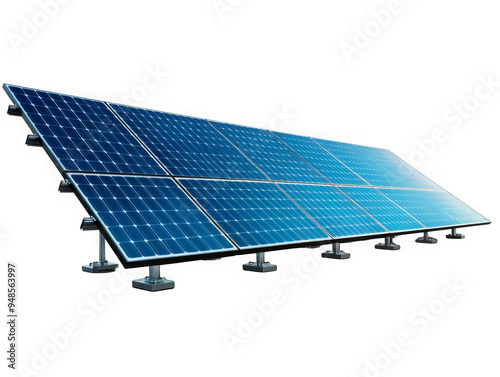 Solar panel on a transparent background, ideal for renewable energy projects. Concept: sustainable energy. Suitable for green technology businesses, environmental campaigns, and commercial energy solu photo