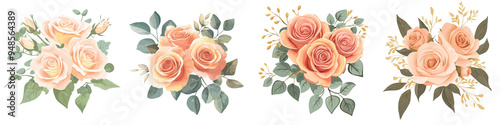 Isolated bouquets of roses