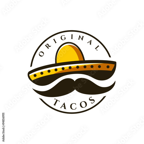 Mr Tacos logo icon vector illustration template