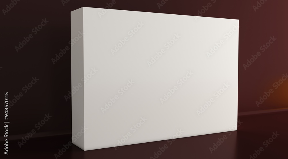 Fototapeta premium 3D exhibition stand. White blank promotion. White empty geometric square. Presentation event room display. Blank wall.