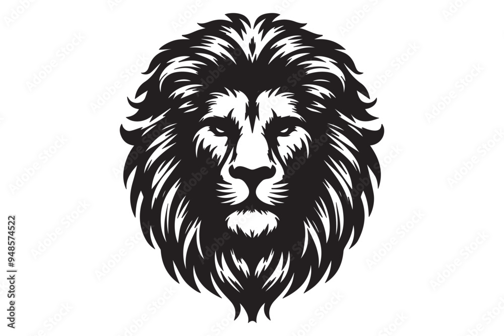 Fototapeta premium lion head silhouette vector illustration