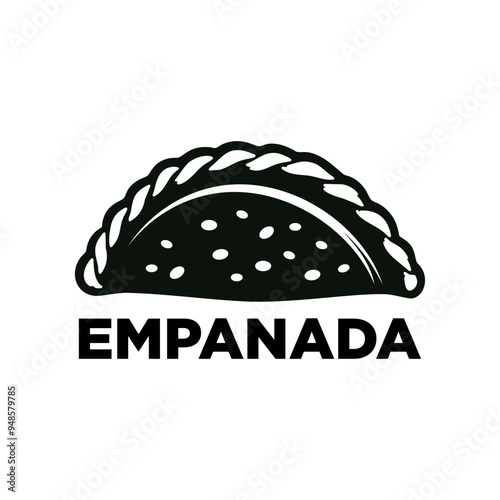 Empanada logo vector illustration template black and white