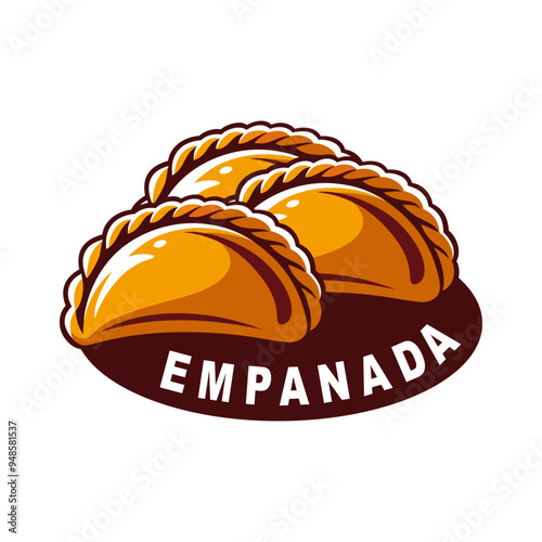 Delicious empanada logo design vector simple icon