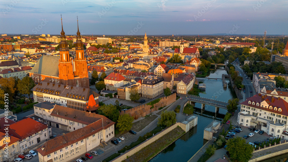 Fototapeta premium Aerial view of Opole, Poland