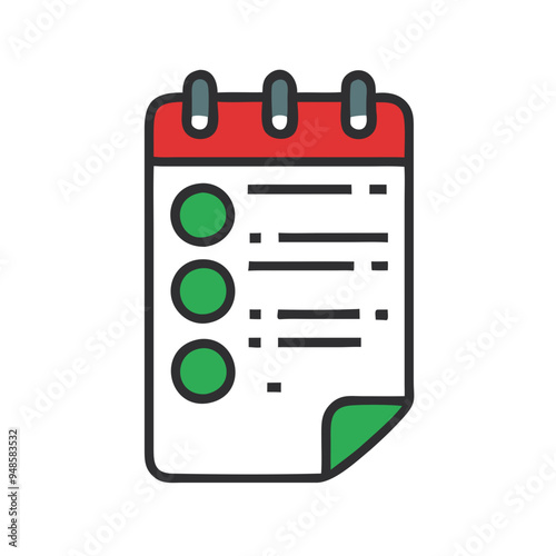 Festive Christmas To-Do List, Colored Holiday Planning Icon