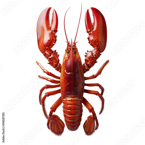 Top-View Realistic Lobster Illustration on Transparent Background