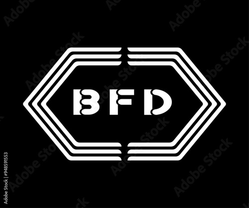 BFD letter logo Design. BFD Simple and modern creative monogram initial letter logo Illustration.