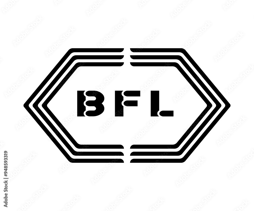 Fototapeta premium BFL letter logo Design. BFL Simple and modern creative monogram initial letter logo Illustration.