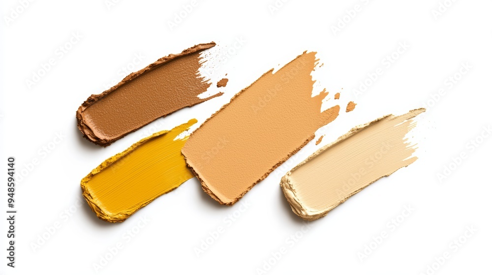 Desert summer color palette, warm tans and golds, earthy swatch, isolated on white background Desert summer color palette, warm tans and golds, earthy swatch, isolated on white background
