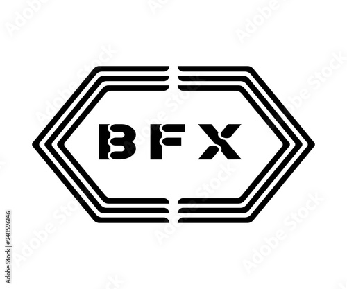 BFX letter logo Design. BFX Simple and modern creative monogram initial letter logo Illustration.
