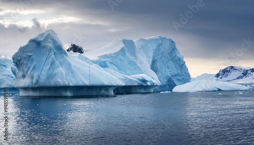 Wallpaper Mural Majestic icebergs in frozen polar environment. Beautiful natural landscape. Torontodigital.ca