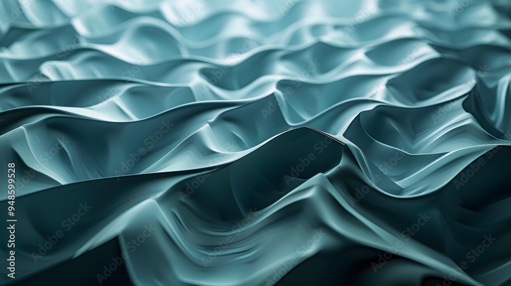 Fototapeta premium Abstract blue waves in a seamless pattern create a wavy, ocean-inspired background