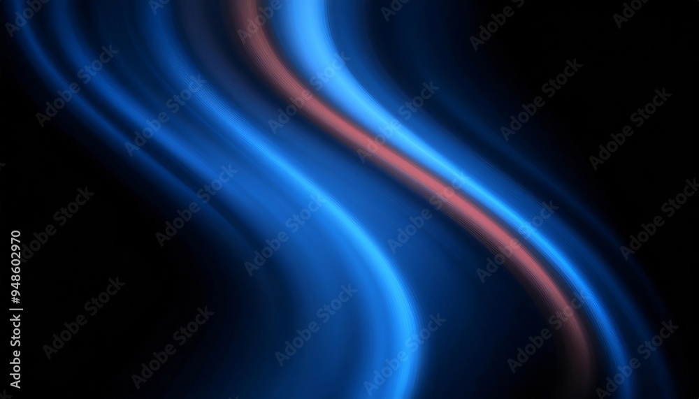 Fototapeta premium Abstract blue and red light effect on black background, design element