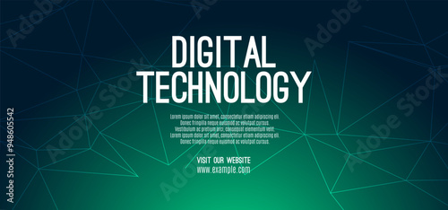 Digital technology speed connect blue green background, cyber nano information, abstract communication, innovation future tech data, internet network connection, Ai big data, line dot illustration 3d