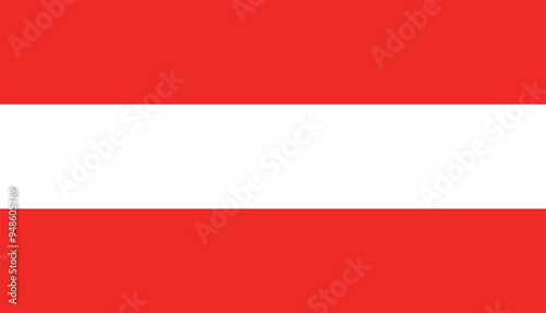 Flag of Austria , Austrian National Flag  flat vector